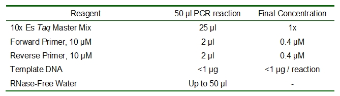 2x Es Taq Master Mix With Dye Pcr